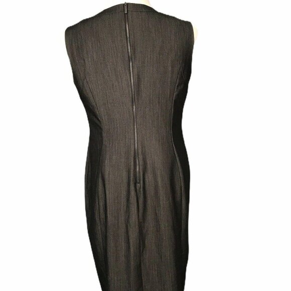Calvin Klein Sleeveless Sheath Dress Cutout Detail Womens Size 14 Solid Black - Picture 2 of 7